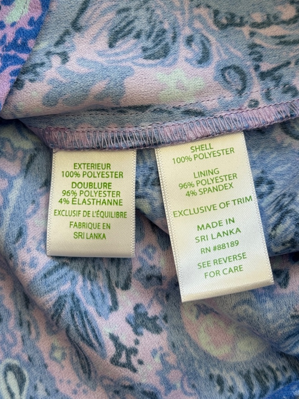 Lilly Pulitzer Women’s Romper Bennet Blue and Lavender Paisley  Size 2 - Picture 8 of 8